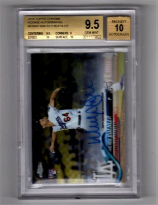 Walker Bueler 2018 Topps Chrome Autograph Rookie - Bgs 9.  5 W/10 Auto Invest Now
