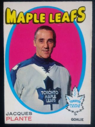 1971 - 72 Opc O - Pee - Chee Hockey 195 Jacques Plante Toronto Maple Leafs
