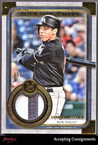 2019 Topps Museum Meaningful Material Gold Christian Yelich 2 - Color Patch 25/25