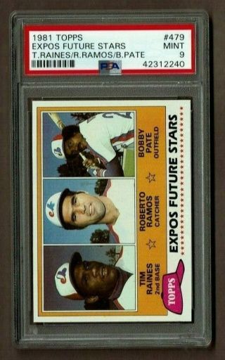 1981 Topps 479 Tim Raines Montreal Expos Rookie Card Psa 9