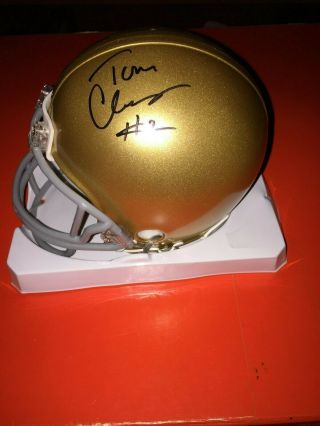 Tom Clements Autographed Notre Dame Mini Football Helmet