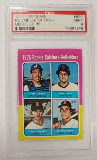 1975 Topps Mini 620 Rookie Catchers - Outfielders Gary Carter Psa 9