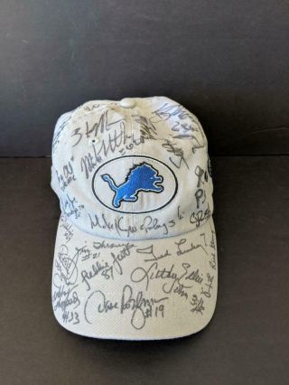 Detroit Lions Autograph Signed Team Hat Roy Williams & Others Auto Psa/dna