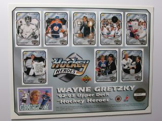 1992 1993 Upper Deck Wayne Gretzky Hockey Heroes Sheet 92 93