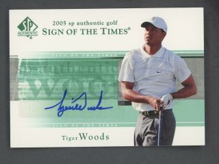 2000 Sp Authentic Sign Of The Times Golf Tiger Woods Auto