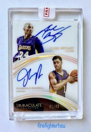 2015 - 16 Panini Immaculate Kobe Bryant D’angelo Russell Rookie Dual Auto