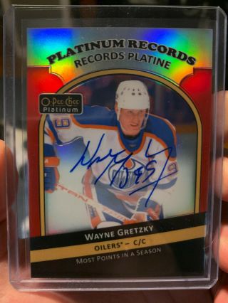 18/19 Opc Platinum Wayne Gretzky Platinum Records Rainbow Auto Ssp Oilers