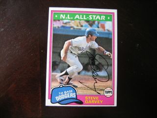 Steve Garvey Autographed Card Dodgers