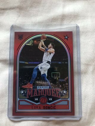 2018 - 19 Chronicles Luka Doncic Marquee Red /149 Rc Mavs Roy