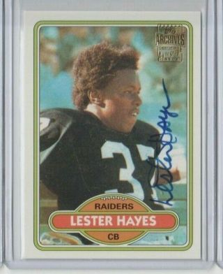 Lester Hayes 2001 Topps Archives Rookie Reprint Auto Autograph