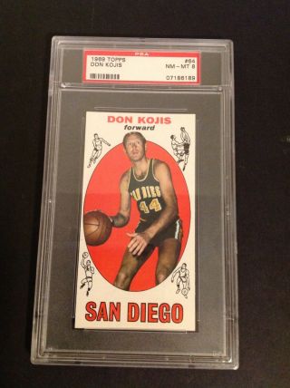 1969 Topps Basketball 64 Don Kojis San Diego Rockets Psa 8 Nm - Mt