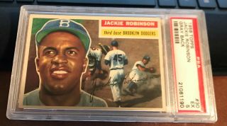 1956 Topps 30 Jackie Robinson Brooklyn Dodgers Hof Psa 5 Ex
