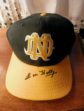 Lou Holtz Notre Dame Signed Game Hat Rare