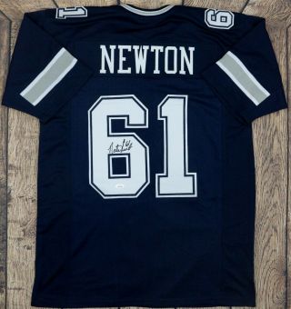 Nate Newton Signed/autographed Pro Style Custom Blue Jersey Jsa Witnessed