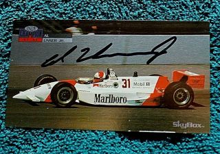 Skybox Indy 500 Trading Card Autographed Signed Indy Winner Al Unser Jr