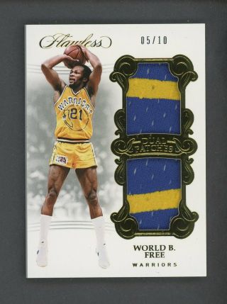 2017 - 18 Panini Flawless Gold World B.  Dual Patch 5/10 Golden State Warriors