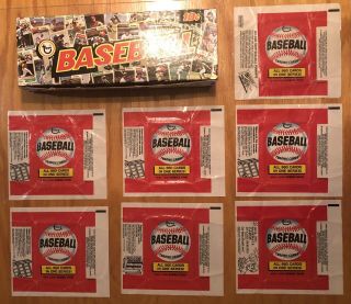 1974 Topps Baseball Empty Wax Display Box And 7 Wrappers