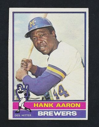 Hank Aaron 1976 Topps Baseball 550 Milwaukee Brewers Vg - Ex
