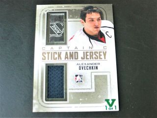 2012 Itg Stick And Jersey Alex Ovechkin Patch Stick And Jersey Vault Gold 1/1
