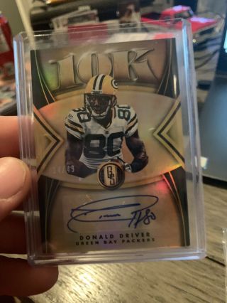 2019 Panini Gold Standard Donald Driver Auto Sp /49 Green Bay Packers Autograph
