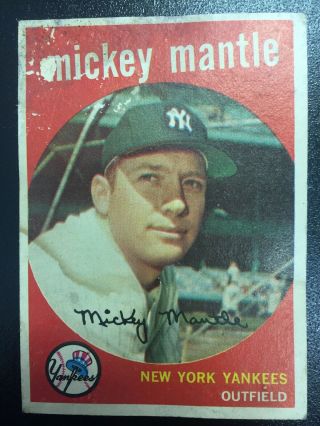 1959 Topps Mickey Mantle Ny Yankees