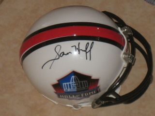 Sam Huff Signed York Giants Hall Of Fame Hof Nfl Mini Helmet