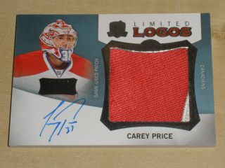 2012 - 13 Upper Deck The Cup Limited Logos Patch Auto Carey Price 29/50