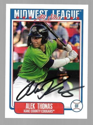 Alek Thomas 2019 Kane County Cougars Midwest League All Star Game Signed Card