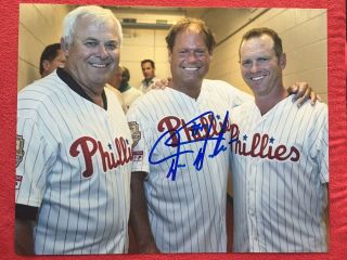 Philadelphia Phillies Wall Of Fame Catchers Signed 8x10 Darren Daulton Rip