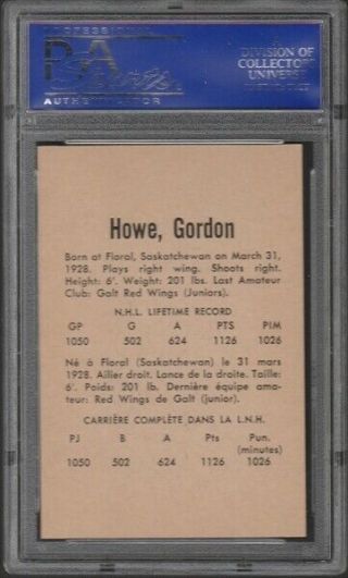 1962 Parkhurst Hockey 30 Gordie Howe PSA 8 2