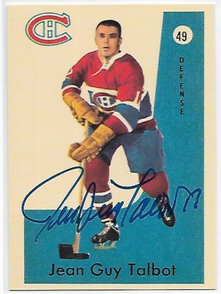 Jean - Guy Talbot - Signed Autograph Parkhurst Reprint Canadiens Nhl Hockey Card