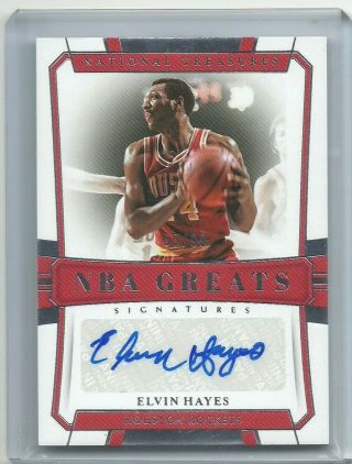 Elvin Hayes 2018 - 19 National Treasures Nba Greats Signatures Auto /99 Rockets