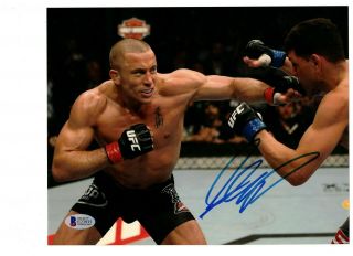 Georges St - Pierre 8 X 10 Photo Signed Auto Ufc 158 V Nick Diaz Beckett Certified
