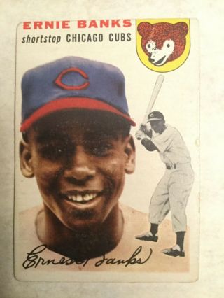 1954 Topps Ernie Banks Rookie Card,  Chicago Cubs