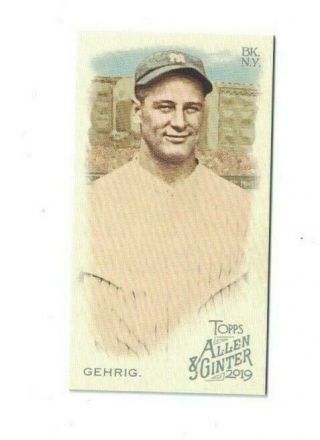 Lou Gehrig 2019 Topps Allen & Ginter Ext Mini Sp Card 377 Yankees Rip Exclusive