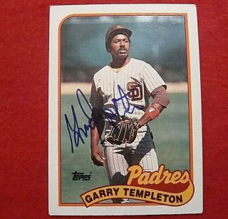 Garry Templeton Signed 1989 Topps San Diego Padres Baseball Card - Cardinals