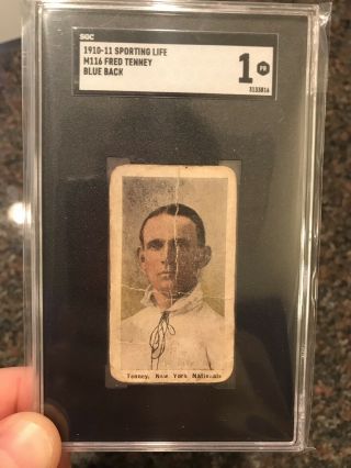 1910 - 11 M116 Sporting Life Fred Tenney Blue Back Sgc 1