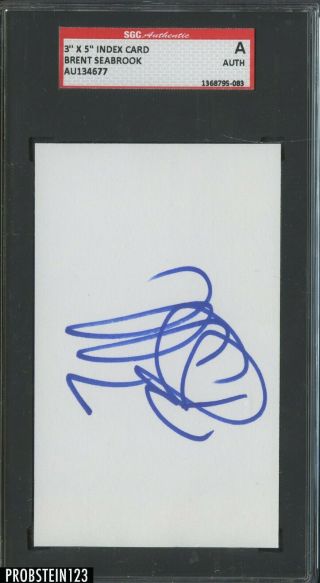 Brent Seabrook Hockey Signed Index Card Auto Autograph Sgc
