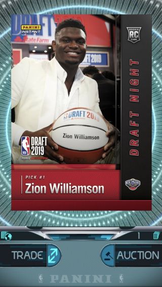 2019 Nba Dunk Panini Instant Zion Williamson Digital Card Rc