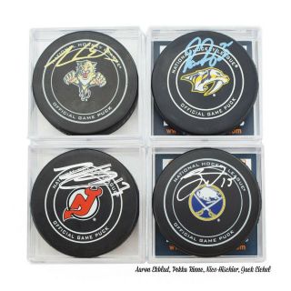 EDMONTON OILERS AUTOGRAPHED OFFICIAL GAME PUCK SERIES 5 ONE BOX LIVE BREAK 2