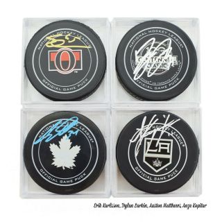 EDMONTON OILERS AUTOGRAPHED OFFICIAL GAME PUCK SERIES 5 ONE BOX LIVE BREAK 3