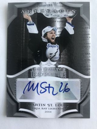 Martin St.  Louis Ud Artifacts 15/16 Lords Of Legacy Autographed Card