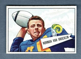 Norm Van Brocklin 1952 Bowman Large Football Card 1 Los Angeles Rams Nr - Mt