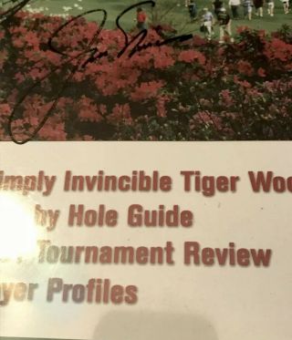 Jack Nicklaus Autographed 2002 Masters Program & Tiger Woods Upper Deck Card 6