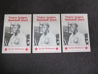 1986 Fritsch Negro League Samples Jackie Robinson (3) Baseball Cards Vl1248