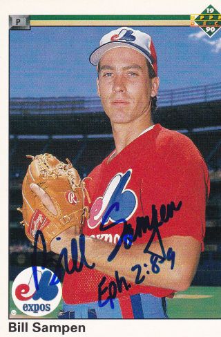 Autographed Signed Mlb Baseball Card Bill Sampen Expos