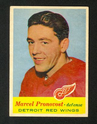 1957 - 58 Topps Marcel Pronovost 43 - Detroit Red Wings - Vg - Ex,