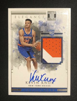 Kevin Knox 2018 - 19 Panini Impeccable Elegance Patch Auto /99