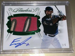 2018 Panini Flawless Jumbo Patch Autograph Eric Thames Auto D /5 - Sweet