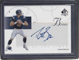 Drew Brees 2002 Upper Deck Sp Authentic Sign Of The Times Chargers On Card Auto
